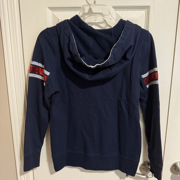 NFL Houston Texans Sequin Hoodie Ladies Women's Bling Full Zip Sweatshirt - Picture 4 of 4